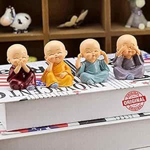 Buy Monk Set Statue Home Decor Items Figurines Showpiece - Cute Mini ...