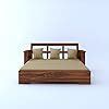 Ganpati Arts Sheesham Wood 3 Seater Sofa Cum Bed with Side Pocket for ...