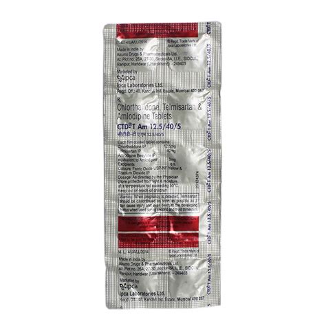 CTD-T AM 12.5/40/5 Table | Uses, Side Effects, Price | Apollo Pharmacy