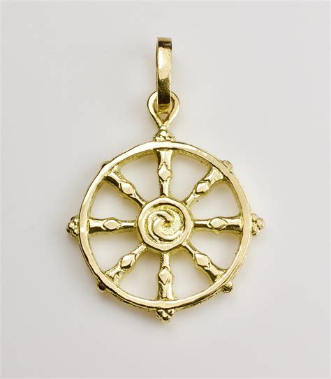 Buy Dharmachakra Wheel Pendant Buddhist Eightfold Path Symbol Online in ...