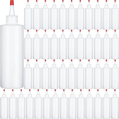 Amazon.com: Jinei 60 Pack 8 oz Plastic Squeeze Bottles Clear Condiment ...