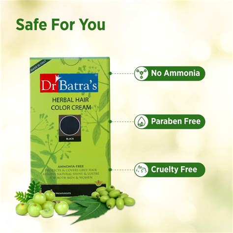 Dr Batra's Herbal Hair Color Cream with Natural Ingredients - Black