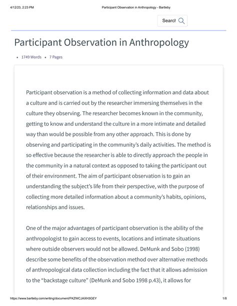Image result for Participant Observation Anthropology Examples