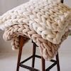 Buy Giant Blanket, 100% Merino Wool Blanket, Chunky Knit Blanket ...