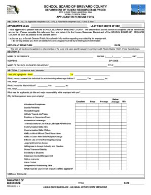 Reference Form - Brevard Public Schools Employment Homepage - Hrweb ...