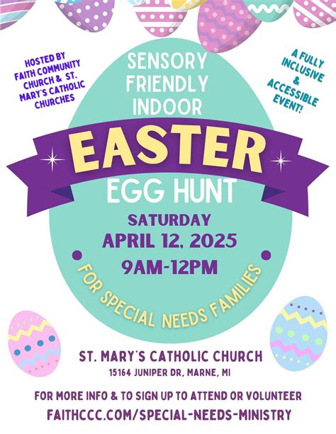 Sensory Sensitive Easter Egg Hunt for Special Needs Families, St. Mary ...
