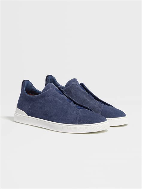 Utility Blue Suede Triple Stitch™ Sneakers FW25 22320607 | Zegna US