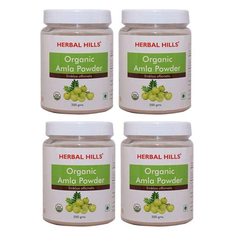 Herbal Hills Organic Amla Powder (200 Gms Pack of 4) : Amazon.in ...