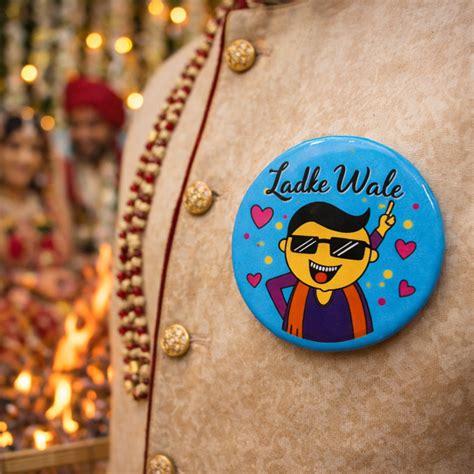 Ladke Wale Wedding Badge – Fun Baraat Party Badge for Groom Side | Ind ...