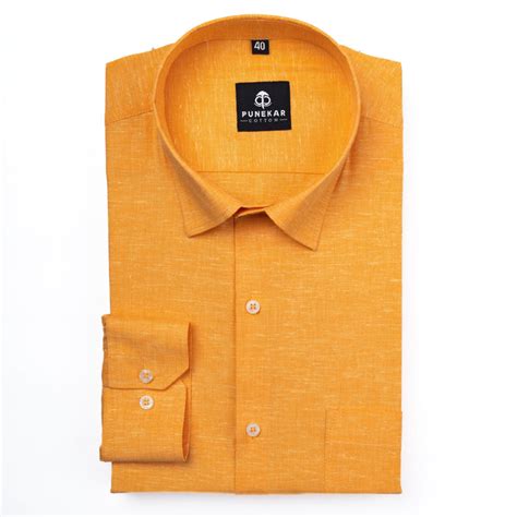 Orange Color Plain Pure Cotton For Men – Punekar Cotton