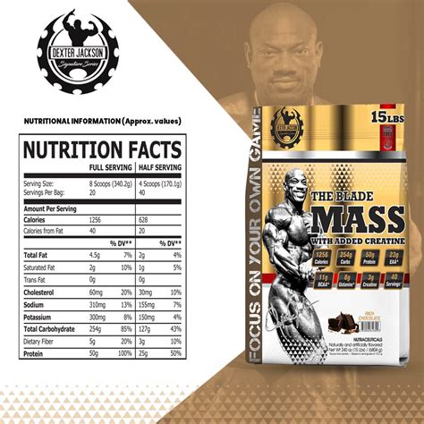 Dexter jackson The Blade Mass, Rich Chocolate Flavour, 15Lbs (6.8kg ...