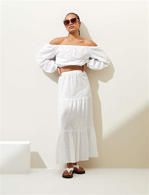 Buy Textured Maxi Tiered Beach Skirt at Marks & Spencer