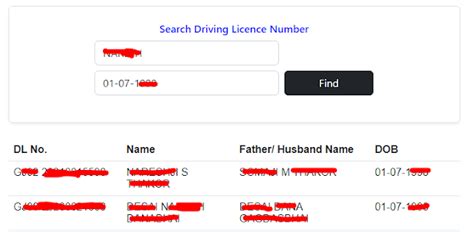 How can find my lost Driving Licence number by name in India