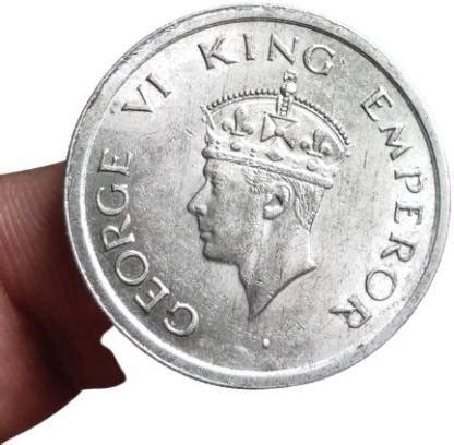 COINS WORLD ONE RUPEE LAHORE MINT 1947 KING GEORGE VI HIGH GRADE COIN ...