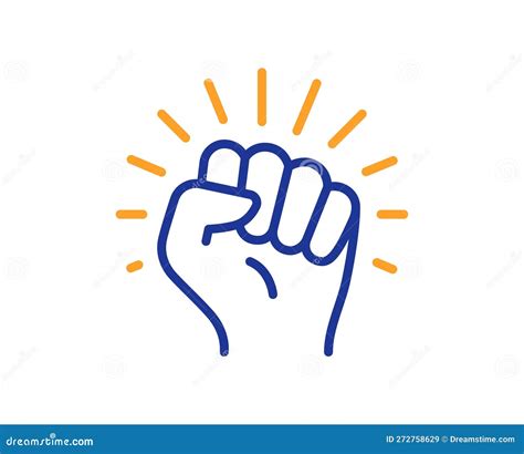 Empower Line Icon. Strong Fist Sign. Vector Stock Vector - Illustration of power, community ...