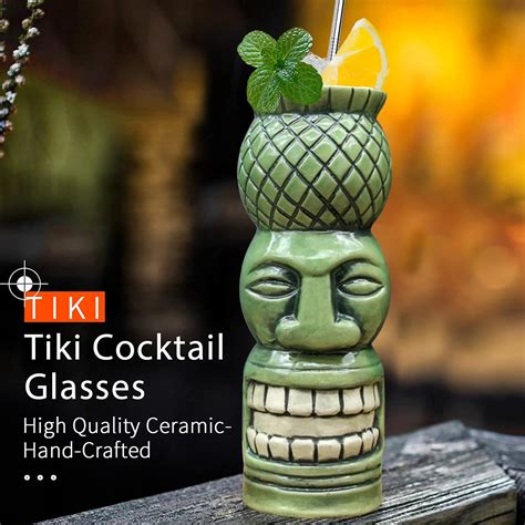 SuproBarware Set of 4 Ceramic Tiki Glasses for Tropical Cocktails India ...