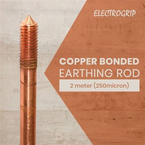 Copper Bonded Grounding Rods - Electrogrip 2 Meter 250 Micron Prewelded ...