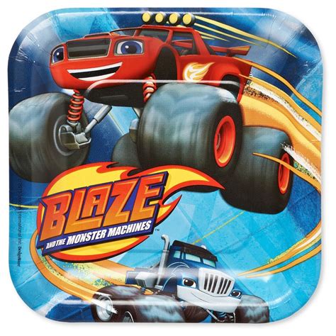 blaze and the monster machines square dessert plates