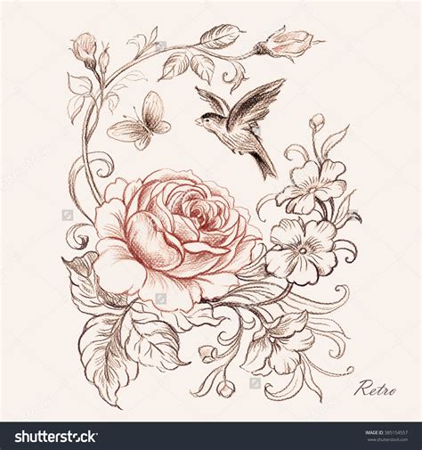 Pencil Drawing Flowers And Birds - pencildrawing2019