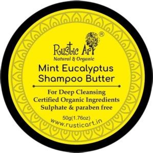 RUSTIC ART Mint Eucalyptus Shampoo Butter | Anti Dandruff, Hair Fall ...