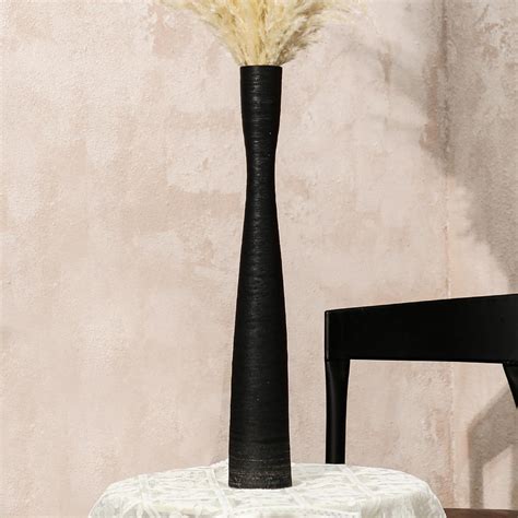 Nuogo 20'' Tall Black Floor Vases Ceramic Vase Skinny Long Floor Vase ...