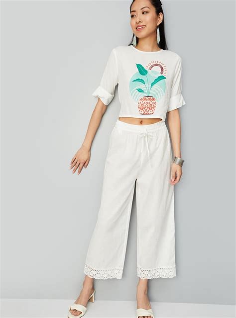 Buy Women Lace Hem Palazzos Online at just Rs. 599.0 - 1000013145681 ...