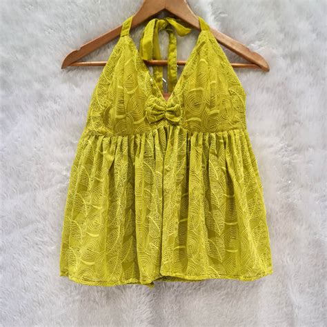 Lime Green Chikankari Chiffon Halter Neck Top – Westoraa