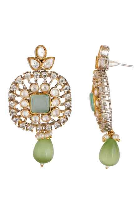Buy Gold Plated Rhinestones, Beads Layered Choker Set by ChhavI'S ...