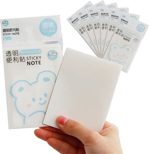 Buy GUANGLU 300PCS Transparent Sticky Notes, 70mm X 95mm Waterproof ...