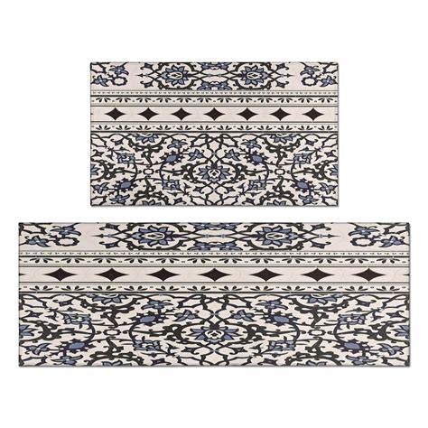 Upgrade Your Kitchen Decor with Non-Slip Black Boho Kitchen Rug Set ...