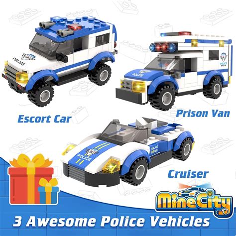 Buy City Police Station Building Kit, Police Car Toy, City Police Sets ...
