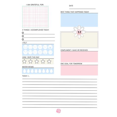 Printable Daily Reflection Journal Page | Digital Journal | Reflection ...