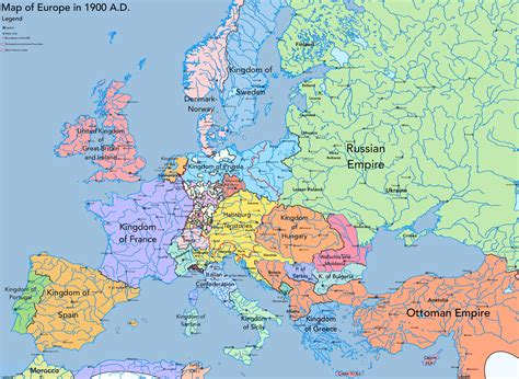 Map of Europe in 1900 if Napoleon never came to power : r/imaginarymaps