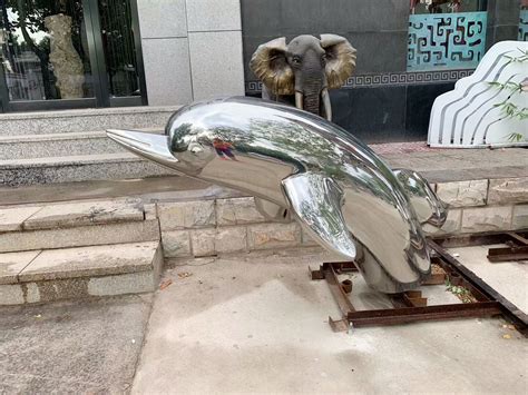 不锈钢海豚雕塑 - 合缘雕塑
