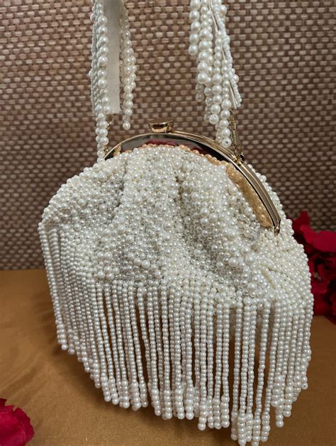 white pearl batua bag – Clutches and More
