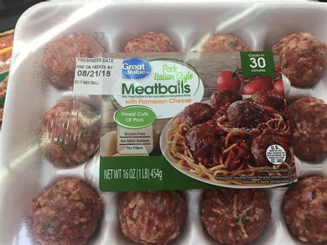 Great Value Gluten Free meatballs from Walmart package of 12 bakes in ...