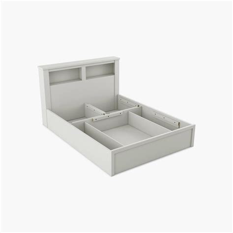 Buy Helios Reynan Cannes Queen Bed with Hydraulic Storage - White from ...