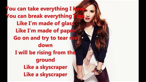 Demi Lovato - Skyscraper (LYRİCS) - YouTube