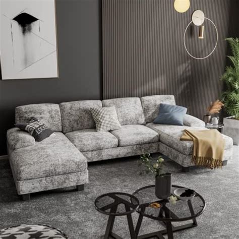 Furniwell Modern U-Shaped Convertible Sectional Sofa Set with India | Ubuy