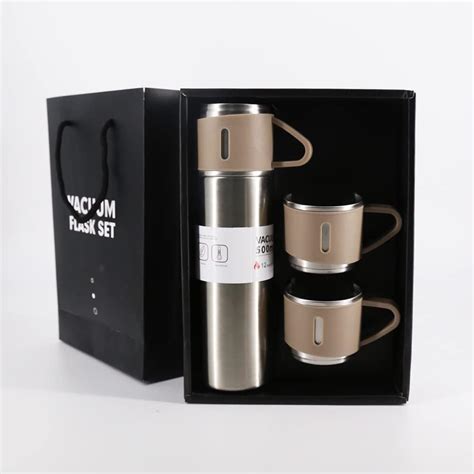 JSH Stainless Steel 500ML Vacuum Insulated Water Bottle Flask with 3 ...