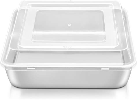 Amazon.com: Onader 9x9 Inch Square Cake Brownie Baking Pan with Lid ...