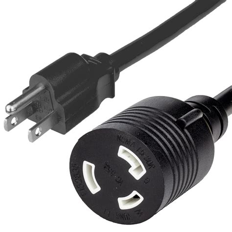 1FT NEMA 5-15P to L5-30R 15A 125V 14awg SJT Adapter Cord - BLACK