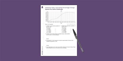 Statistical Skills: Calculating Percentage Change Quick-Fire Skills ...