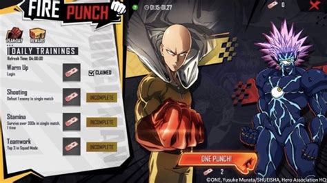 Free Fire X One Punch Man: Date, Events, Items, Skins