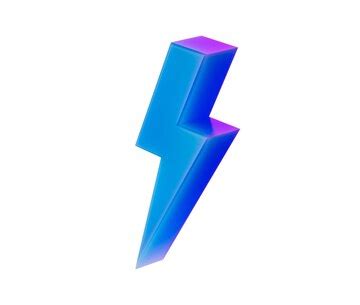 A glowing blue 3d lightning bolt icon with a sleek modern and ...