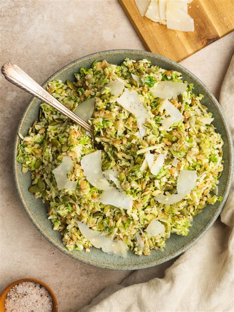 Shaved Brussels Sprout Salad - Brussel Sprout and Farro Salad