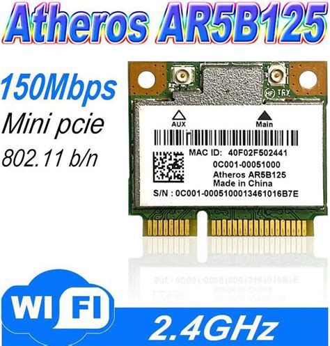 notebook computer Wlan adapter Atheros AR5B125 wireless 802.11n 150Mbps ...