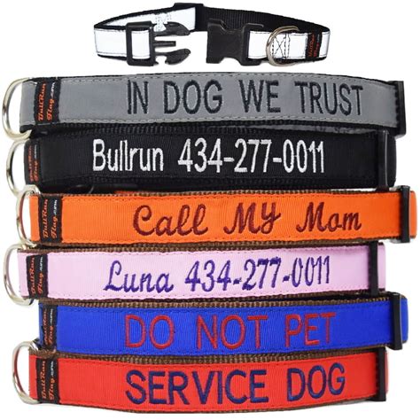 Custom dog Collars Personalized Embroidered dog collars with Name 1 in ...