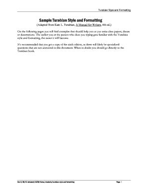 Sample Of Turabian Style And Formatting - Fill and Sign Printable ...