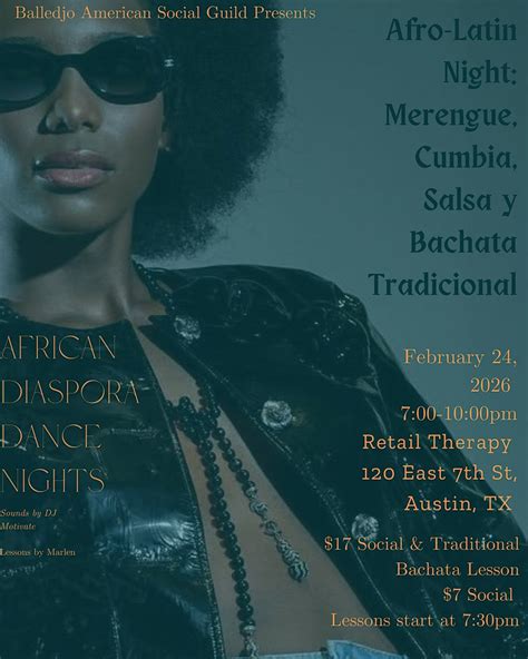 Afro-Latin Night : Salsa, Merengue, Cumbia & Traditional Bachata at ...